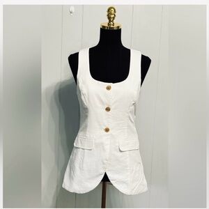 #14)  A New Day White Button-Front Vest Super Cute